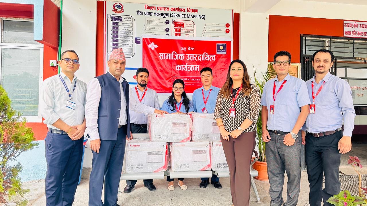 Printer handover to District Administration Office, Chitwan